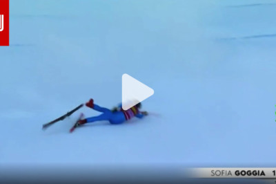 فيديو يوثق لحظة تعثر متزلجة واصطدامها بحاجز بشكل عنيف.. شاهد ما حدث